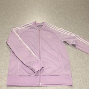 Adidas light purple zip up size YOUTH LARGE